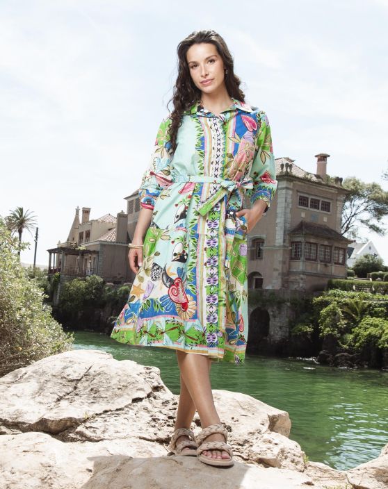 Orientique mekko 40165 Sante Fe ihana kuosi napituksella, mukana vyö tuotekuva 2