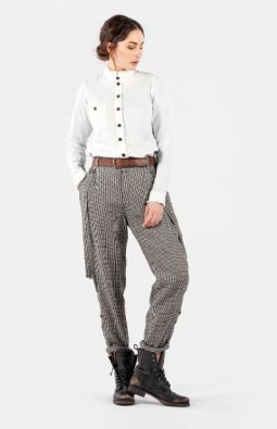 OLARS ULLA Olars Ulla housut Balans Check ruudut musta/valkoinen