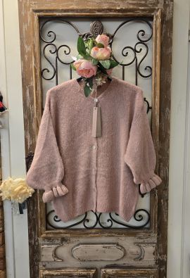 MARTA DU CHÂTEAU Marta du Château pörröinen neulejakku 2413 Old pink Vanhanaikainen roosa todella mukava pörröneule