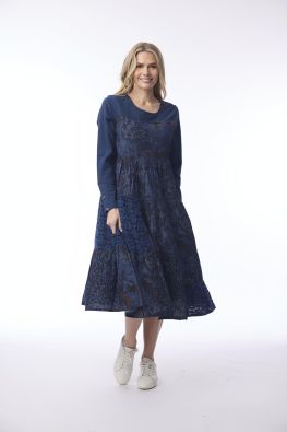 ORIENTIQUE Orientique mekko 21465 Tabriz tummansininen kauniit yksityiskohdat