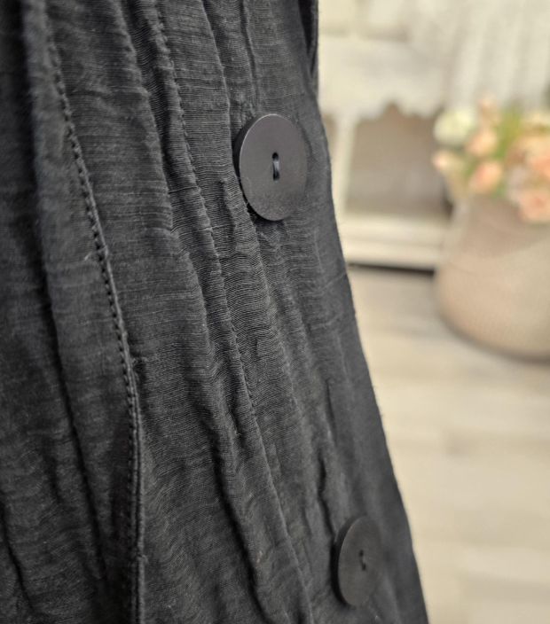 Grizas klassikko jakku 7331 Musta ihana hupullinen "taiteilijan" jakku tekstuurilla tuotekuva 8