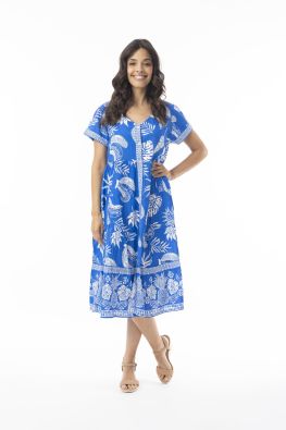 ORIENTIQUE Orientique mekko 10060 Comodore Blue kaunis sininen merellinen