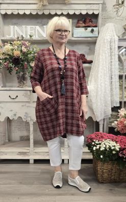 THING THING mekko 7059 Wine Viininpunainen, harmaa, beige