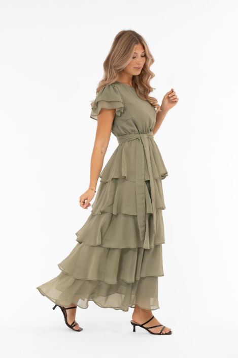 Capri Collection mekko Dawn Salvianvihreä ihanat kerrokset tuotekuva 5