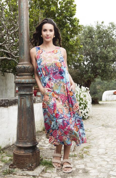 Orientique mekko 20142 Ikebana kaunis värikäs yhdistelmä kuoseja tuotekuva 2