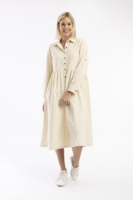 ORIENTIQUE Orientique Mekko 20070 Ecru malliston klassikko vakosamettimekko kauluksella