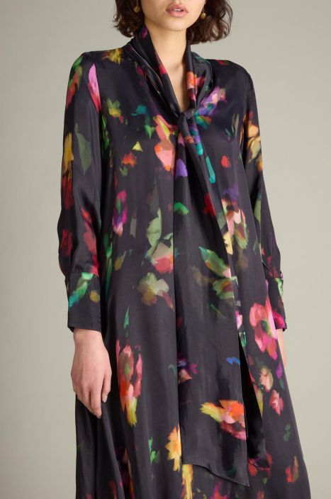 Sahara ohut mekko MTD6575 Abstract Painterly Floral  uniikki malli &quot;huivilla&quot; tuotekuva 2