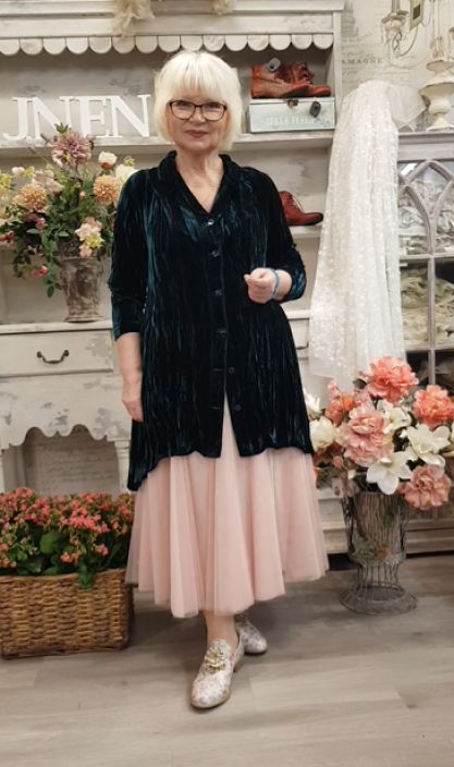 Grizas jakku CR71337 (616) Petroli upea juhlava rypytetty tekstuurinen viskoosi/silkki kangas tuotekuva 3