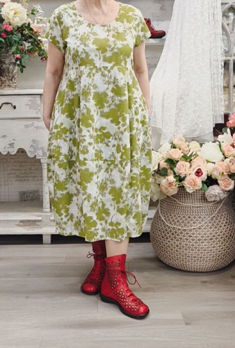 THING mekko 7215 Olive kaunis vihreä hento kukkakuosi tuotekuva 2