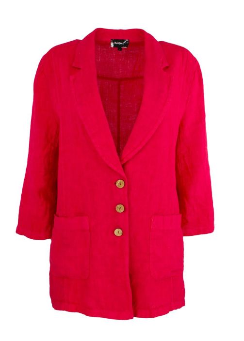 Boheme pellavajakku B13170 Kaunis punainen, pidempi tyylikäs malli tuotekuva 1