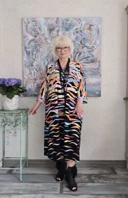 AINO Aino mekko Tiffany Sima värikkäät raidat viskoositrikoossa