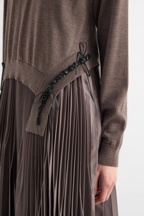 Meimeij kaksiosainen asu (Mekko + neule) M6IZ99 Maglia Ruskea tuotekuva 2