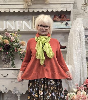 BLUSBAR Blusbar merinovilla neulejakku 8020 Poltettu oranssi uudessa mallissa