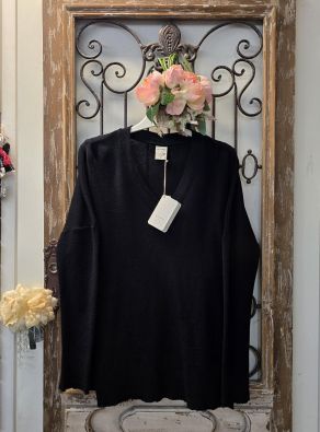 BLUSBAR Blusbar neulepusero merinovilla 4047 Musta todella mukava