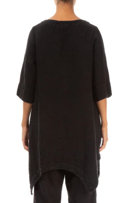 Grizas klassikko (pellava) tunika 5134 Musta upea jokaisen vaatekaapin kulmakivi tuotekuva 1