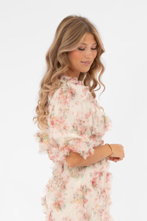 Capri Collection mekko Alvah Roosa romanttinen kukkakuosi kaikkiin tilaisuuksiin tuotekuva 5