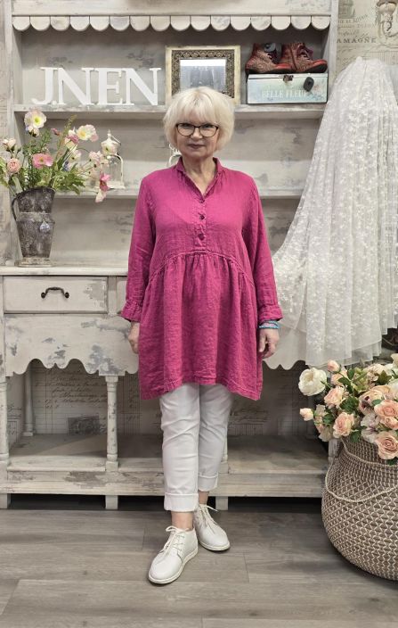 Grizas pellavatunika 52762 Pinkki tyylikäs ja romanttinen malli tuotekuva 4 Grizas pellavatunika 52762 Pinkki tyylikäs ja romanttinen malli tuotekuva 4