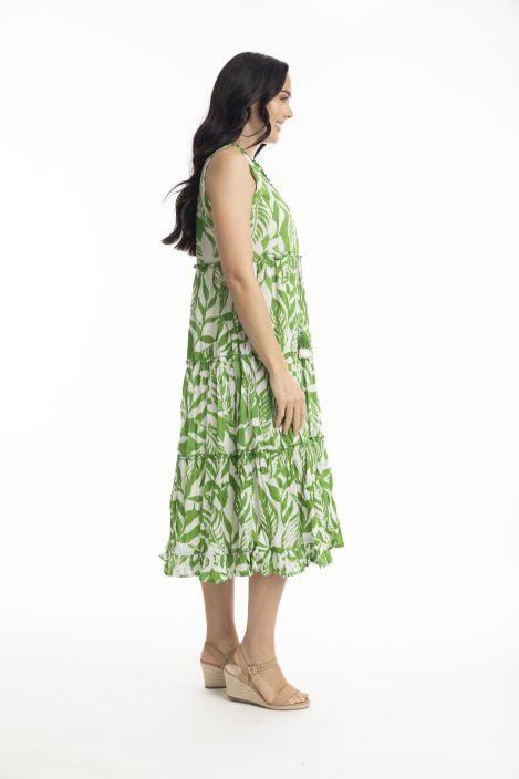 Orientique mekko 40075 Hayman green ihana vihreä lehtikuosi tuotekuva 4
