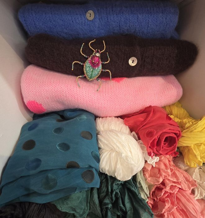 Erfurt koriste ötökkä hakaneulalla, käsityötä Vaaleanpunainen/Vihertävä kuoriainen tuotekuva 3