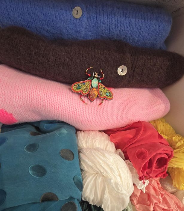 Erfurt koriste ötökkä hakaneulalla, käsityötä Oranssi jalokivi kuoriainen siivillä tuotekuva 3