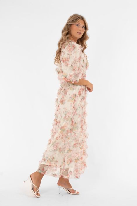 Capri Collection mekko Alvah Roosa romanttinen kukkakuosi kaikkiin tilaisuuksiin tuotekuva 2