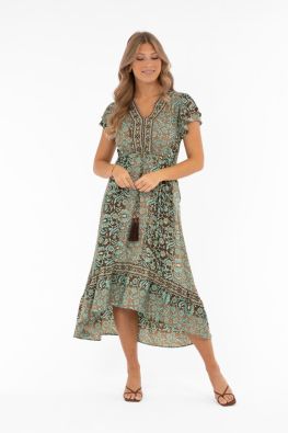 CAPRI COLLECTION Capri Collection mekko Hollis turkoosi/ kahvin ruskea yhdistelmä