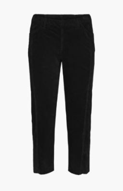 LAURIE Laurie housut Piper Pure regular mustat tyylikkäät vakosametti housut Cropped pituus