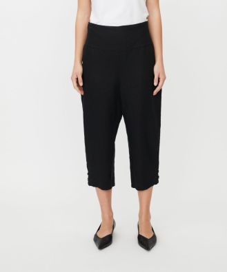 MASAI MASAI housut Penna Musta tyylikkäät ajattomat pellavahousut