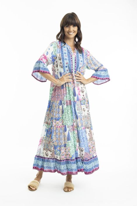 Orientique mekko Emma 30071 maxi mallinen näyttävä mekko tuotekuva 1