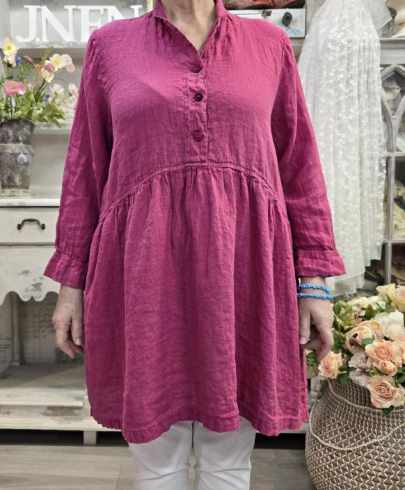 Grizas pellavatunika 52762 Pinkki tyylikäs ja romanttinen malli tuotekuva 6 Grizas pellavatunika 52762 Pinkki tyylikäs ja romanttinen malli tuotekuva 6