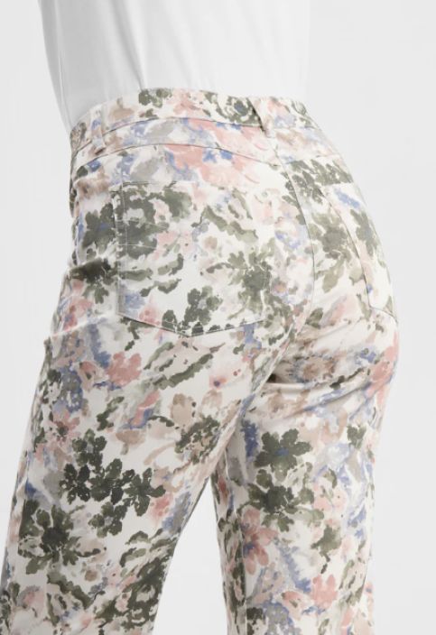 Laurie housut Hannah Khaki Watercolour vesivärikuosi Regular mitoitus, extra short / lyhyt tuotekuva 2