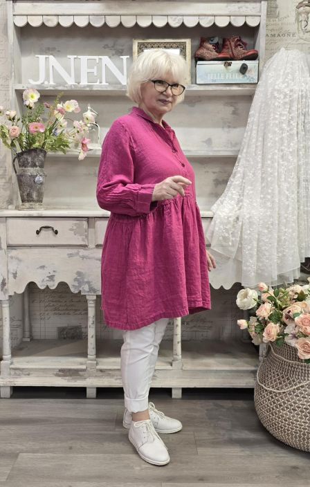 Grizas pellavatunika 52762 Pinkki tyylikäs ja romanttinen malli tuotekuva 3 Grizas pellavatunika 52762 Pinkki tyylikäs ja romanttinen malli tuotekuva 3