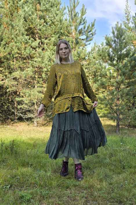 Grizas tunika 52518 (281) syksyinen vihreä kaunis paitamainen malli tuotekuva 3