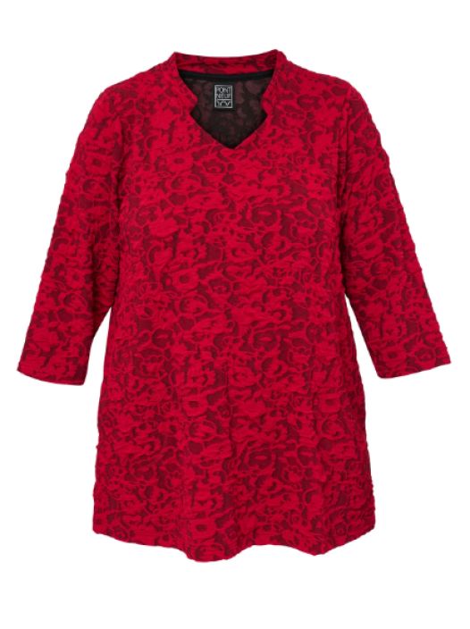 Pont Neuf pehmeä tunika Najda Deep Red syvä punainen kaunis päälle ommeltu kuosi tuotekuva 3