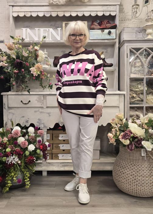 Marta Du Chateau paita Nerina Bordeaux/pink purppura, pinkki valkoinen raita tuotekuva 1 Marta Du Chateau paita Nerina Bordeaux/pink purppura, pinkki valkoinen raita tuotekuva 1