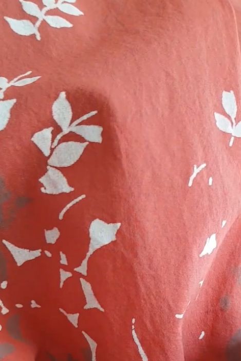 Blueberry mekko C24072 punainen Poppy Red kaunis kuosi puuvilla tuotekuva 2