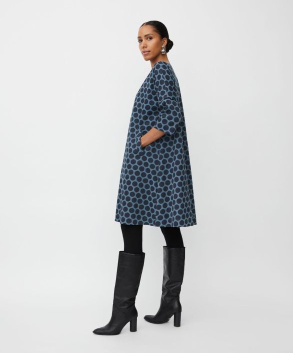 MASAI mekko Neo Navy Blazer sinisen sävyt täplissä puuvilla  vakosametissa tuotekuva 1