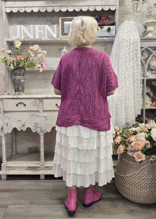 Grizas paita 52730 Pinkki tyylikäs takaa pidempi malli pehmeästä silkki/pellavasta tuotekuva 3