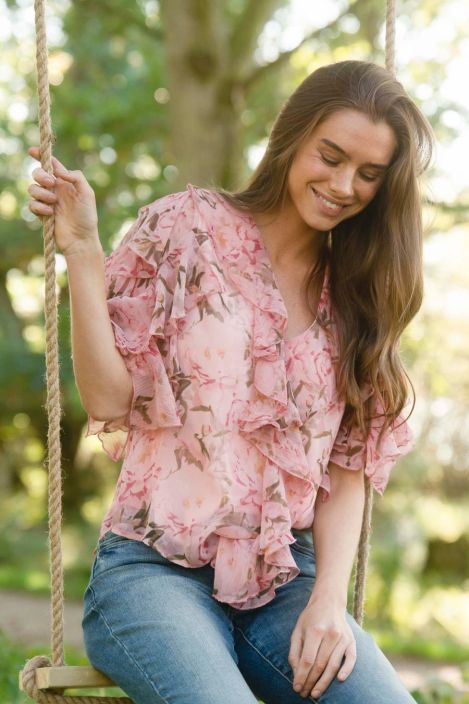 Capri Collection pusero Blossom Roosa kaunis paita sifongista vuorattu tuotekuva 2 Capri Collection pusero Blossom Roosa kaunis paita sifongista vuorattu tuotekuva 2