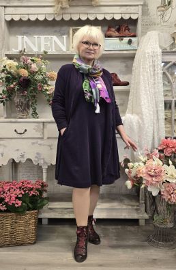 BLUSBAR Blusbar neulejakku 8003 Aubergine munakoison värinen tyylikäs ja pehmeä jakku