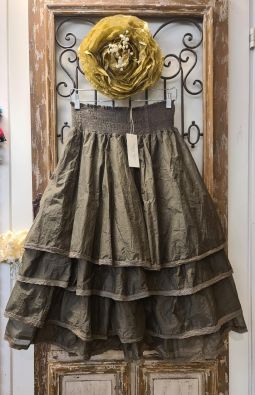 LES OURS Les Ours organza hame Madeleine tumma vihreä ihana malli kerrospukeutumiseen