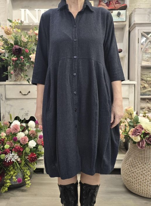 THING mekko 7298 Navy tummansininen kaunis tekstuurinen puuvilla/viskoosi tuotekuva 6 THING mekko 7298 Navy tummansininen kaunis tekstuurinen puuvilla/viskoosi tuotekuva 6