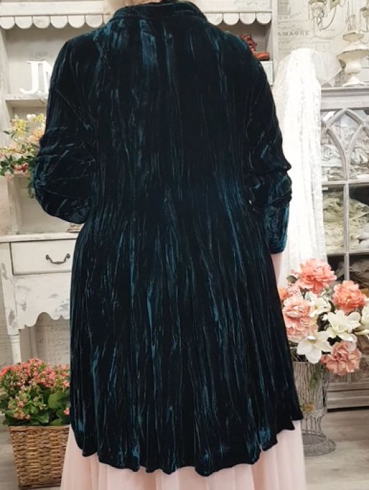 Grizas jakku CR71337 (616) Petroli upea juhlava rypytetty tekstuurinen viskoosi/silkki kangas tuotekuva 1