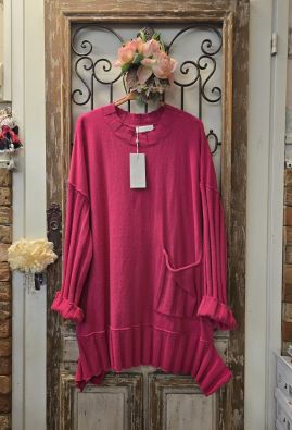 NOEN NOEN neule 83665 Pinkki uniikin mallinen paksumpi neule