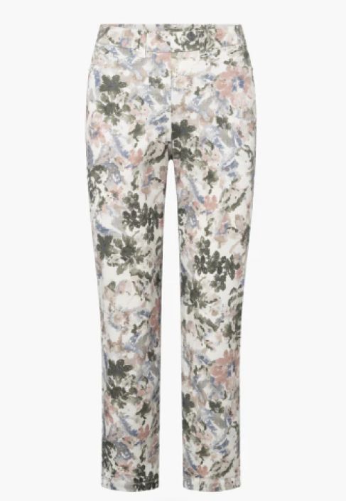 Laurie housut Hannah Khaki Watercolour vesivärikuosi Regular mitoitus, extra short / lyhyt tuotekuva 7