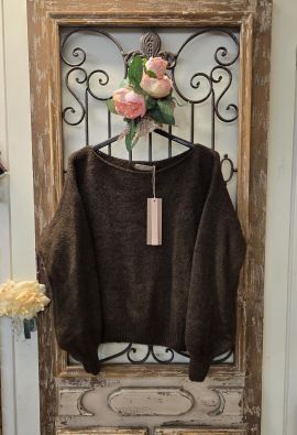 MARTA DU CHÂTEAU Marta du Château neule Rosa  5102 Chocolat suklaan ruskea ihana pörröinen ja tilava malli