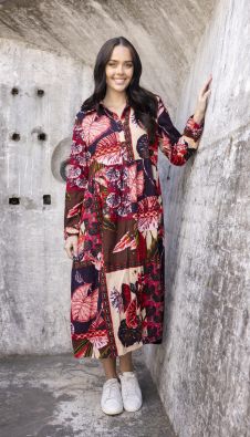 ORIENTIQUE Orientique mekko 61713 Chandalier Vakosametti kauluksella