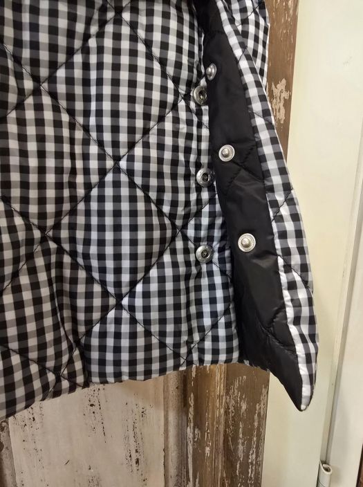 Pont Neuf KAKSIPUOLINEN ihana takki Liva Mustavalkoinen ruutukuosi / solid musta tuotekuva 4