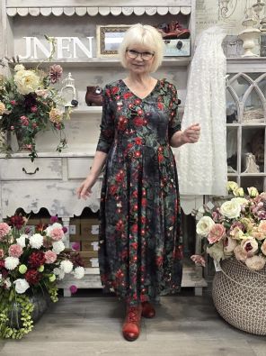 AINO Aino mekko Filippa Clematis kukkakuosi joustava viskoosi tekstuurilla