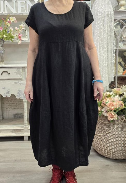 THING pellavamekko 7238 Musta tulppaanihelma pitkä tuotekuva 5 THING pellavamekko 7238 Musta tulppaanihelma pitkä tuotekuva 5